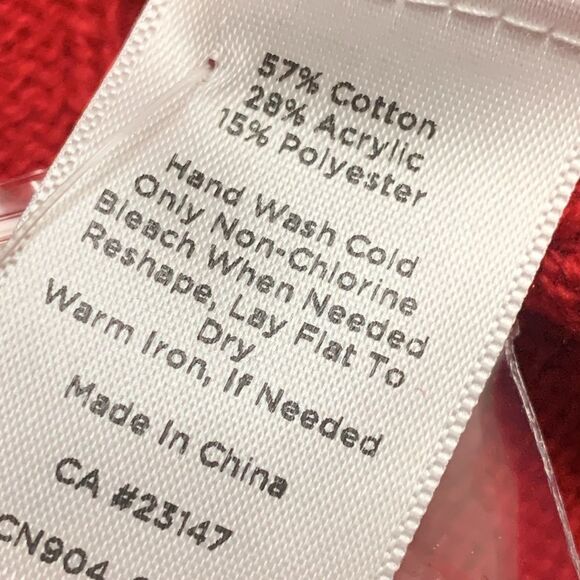 Womens Talbots Cable Knit Crewneck Red Holiday Pullover‎ Sweater - Picture 7 of 8